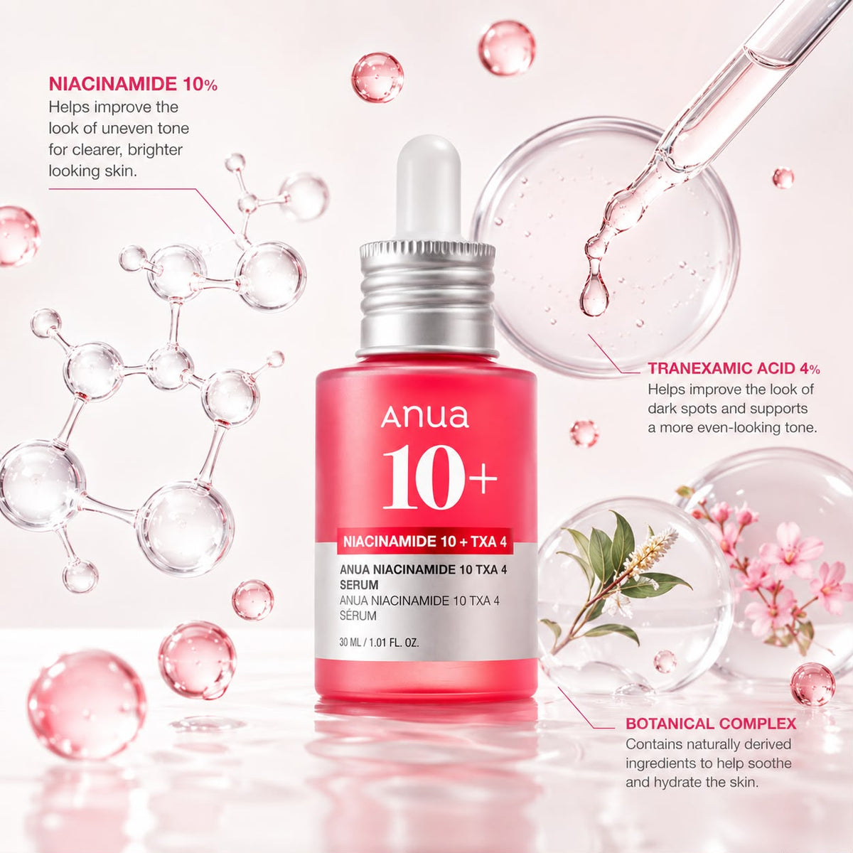 Anua Niacinamide 10% + TXA 4% Serum – سيروم أنوا للتصبغات وتوحيد لون البشرة 30 مل